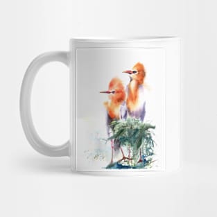 Watercolor Cattle Egret Print Mug